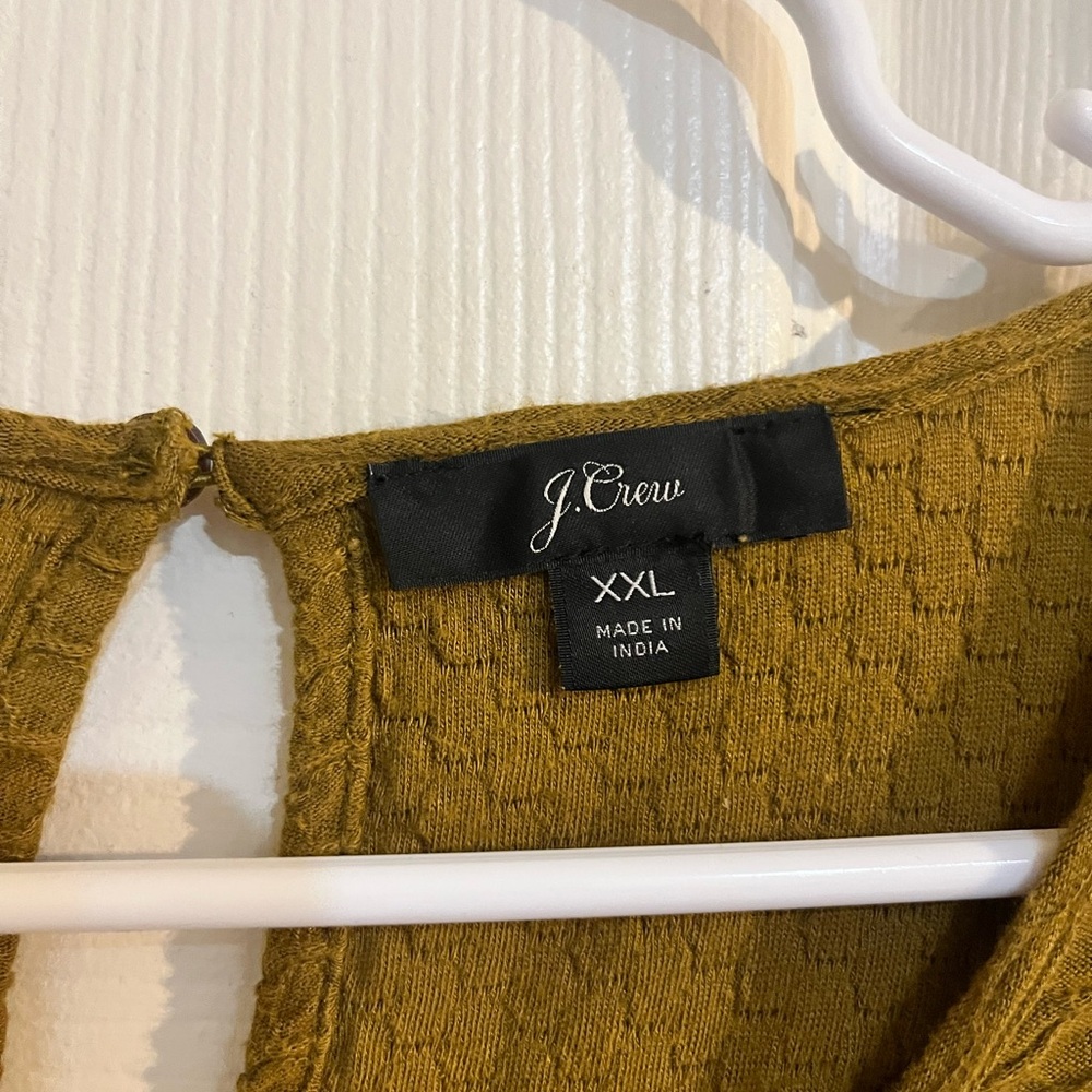 J. Crew Mustard Ruffle Blouse - Picture 4 of 9